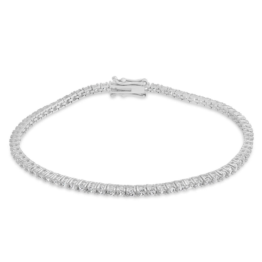 9ct White Gold Cubic Zirconia Tennis Bracelet