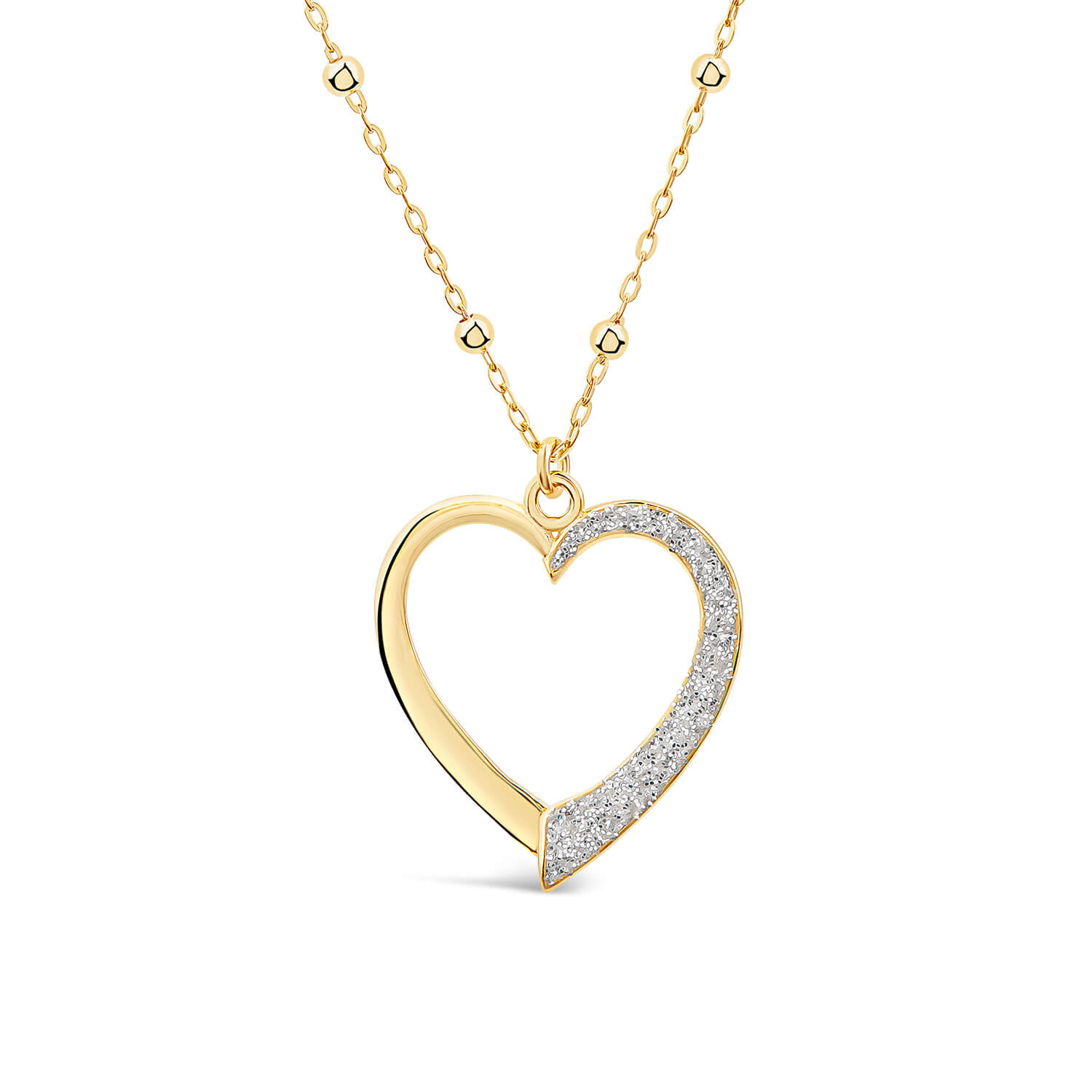 9ct yellow gold online heart necklace