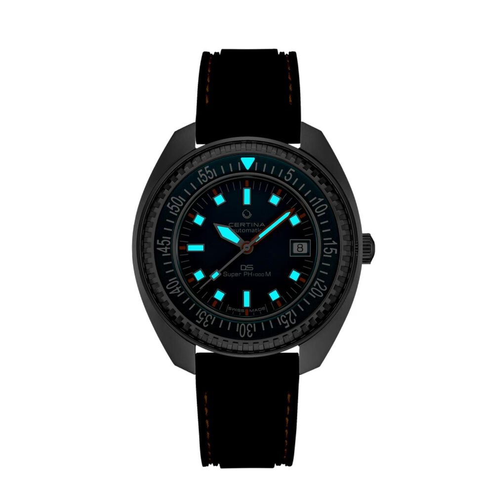 Certina DS Super PH1000M STC 43.5mm Blue Dial Black Rubber Strap Watch image number 1
