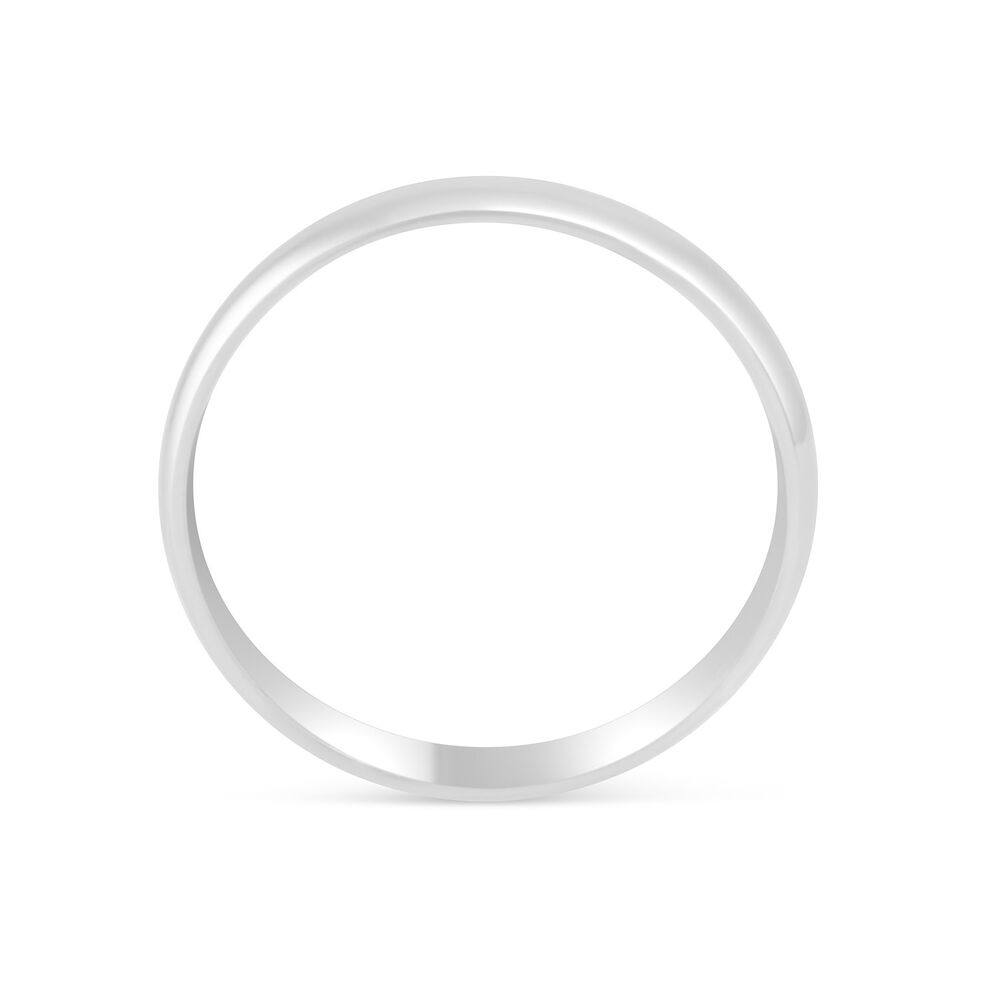 9ct white Gold Polished 3mm D Shape Wedding Ring image number 2