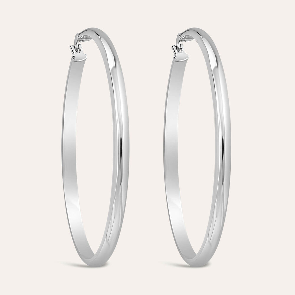 Sterling Silver 15mm Plain Hoop Earrings