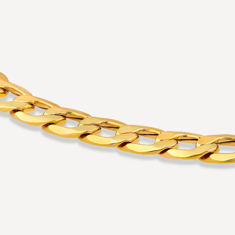 9ct Yellow Gold Six Sided Curb Chain Bracelet image number 2