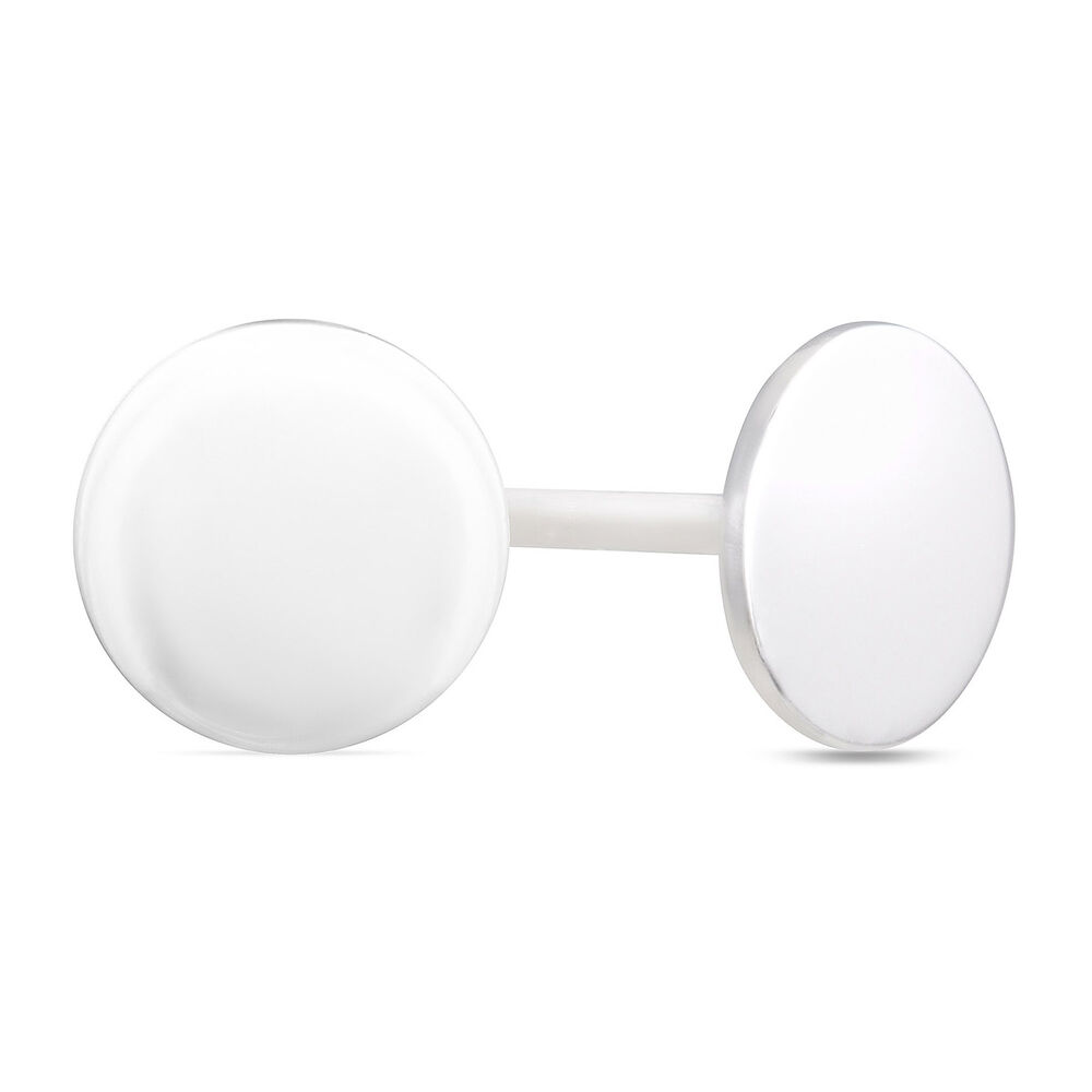 Ladies Sterling Silver Flat Polished Round 6mm Stud Earrings image number 1