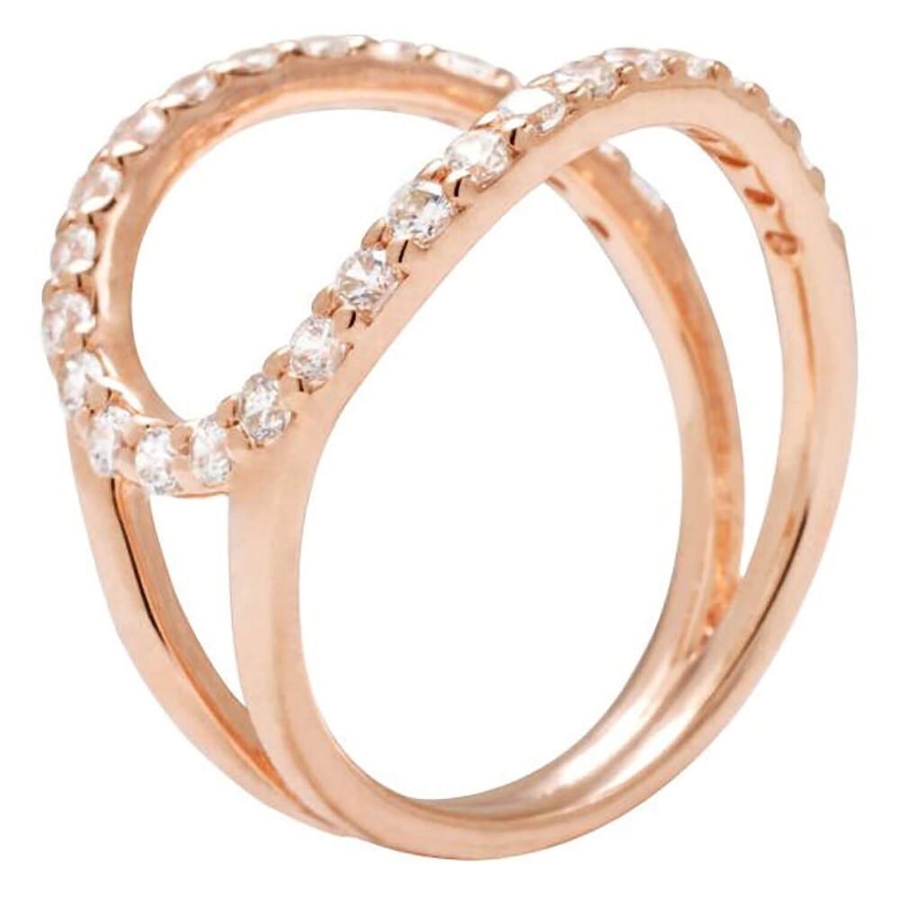 Bronzallure 18ct Rose Gold-plated Cubic Zirconia Fancy Ring
