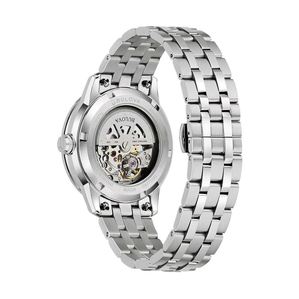 Bulova Sutton Automatic 43mm Green Skeleton Dial Steel Bracelet Watch