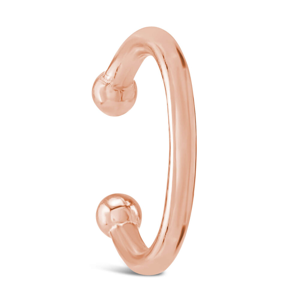 Silver & Rose Gold Plated Torque Plain Single Cuff Earring