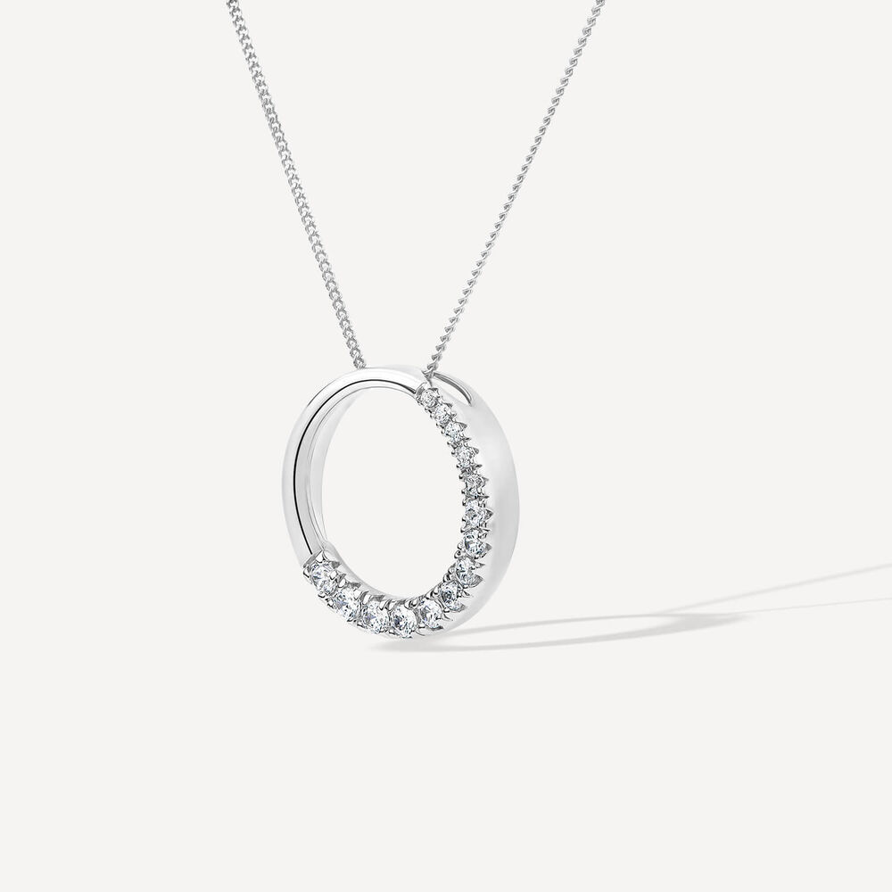 9ct White Gold 0.33ct Diamond Eternal Circle Pendant
