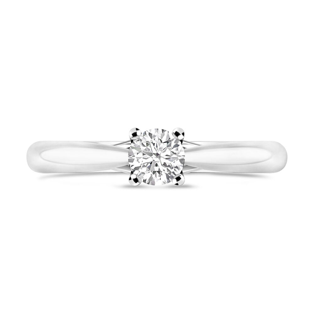 Platinum 0.40ct Round Diamond Orchid Setting Ring