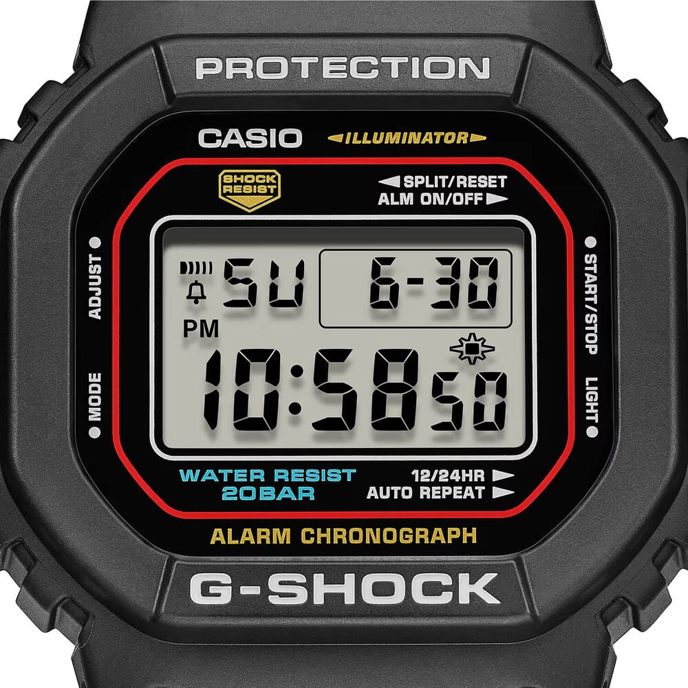 G-SHOCK 5600 Series 48.9x42.8mm Black Digital Display Resin Strap Watch