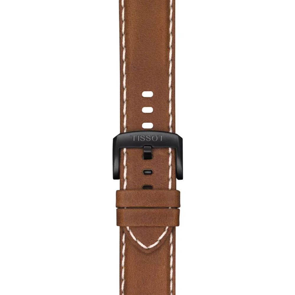 Tissot Sport Chrono XL 45mm Black Dial Brown Leather Strap Watch