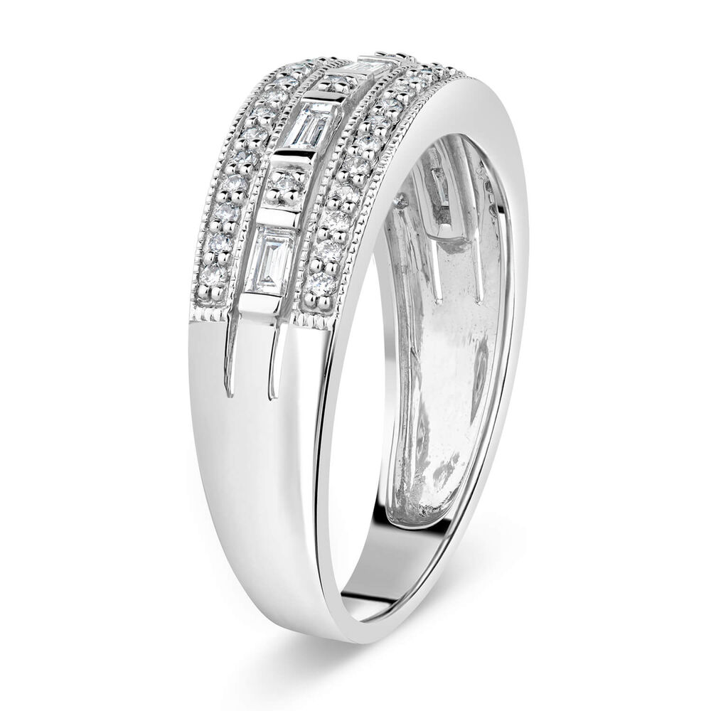 9ct White Gold 0.33ct Diamond Pave Set Wedding Ring image number 3
