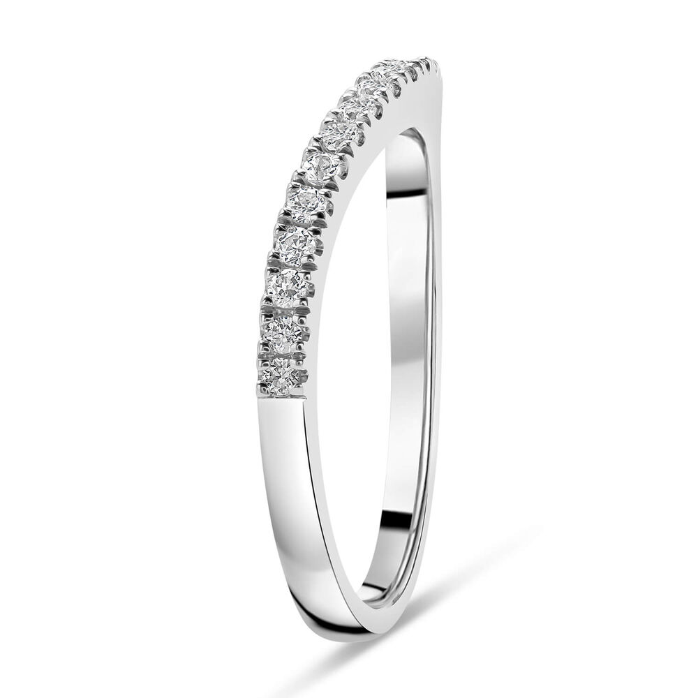 Kathy de Stafford 18ct White Gold "Saffron" Claw Set Dip 0.20ct Wedding Ring image number 3