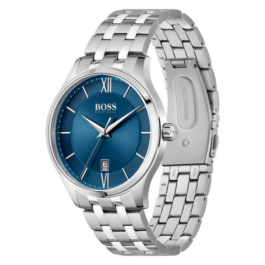 Hugo BOSS Elite 41mm Blue Dial Steel Case Bracelet Watch