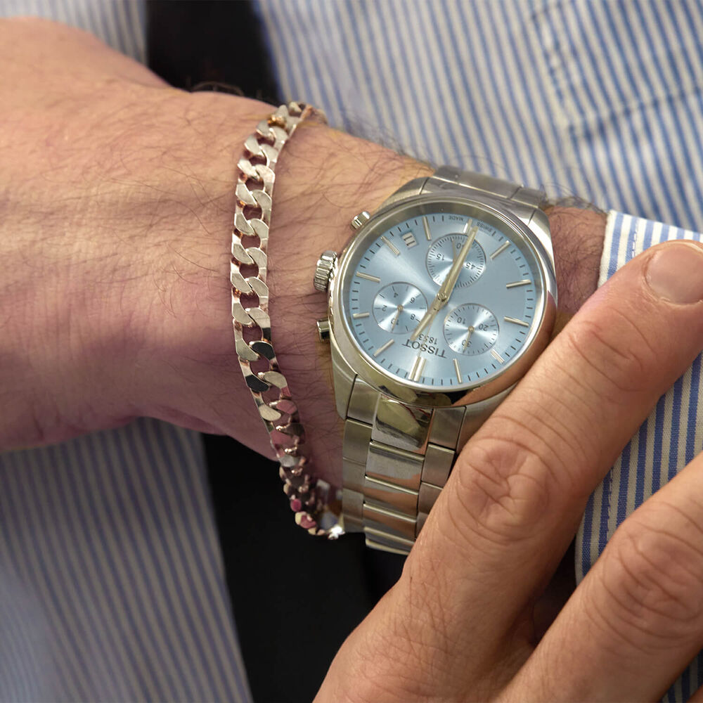 Tissot PR 100 Chronograph 40mm Ice Blue Dial Steel Bracelet Watch image number 7