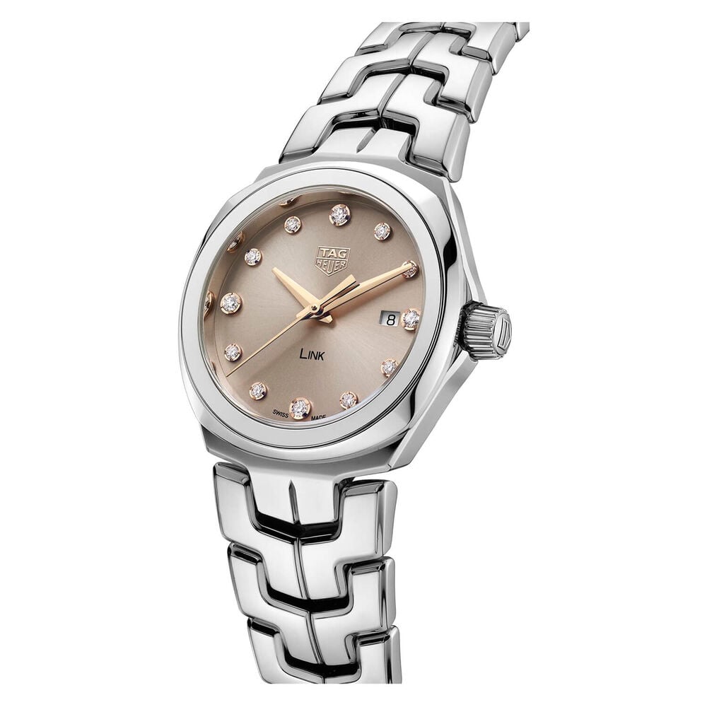 TAG Heuer Link Date 32mm Beige Dial Stainless Steel Bracelet Watch