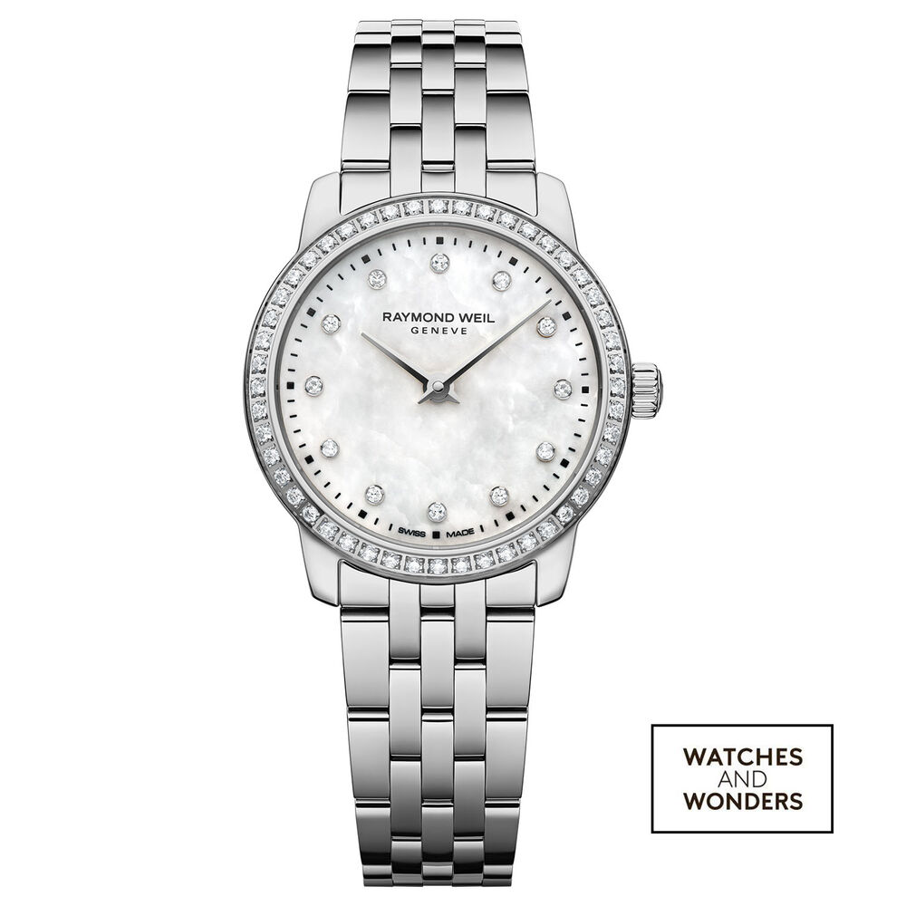 Raymond Weil Toccata Classic 24mm MOP Dial Diamond Set Bezel Steel Bracelet Watch