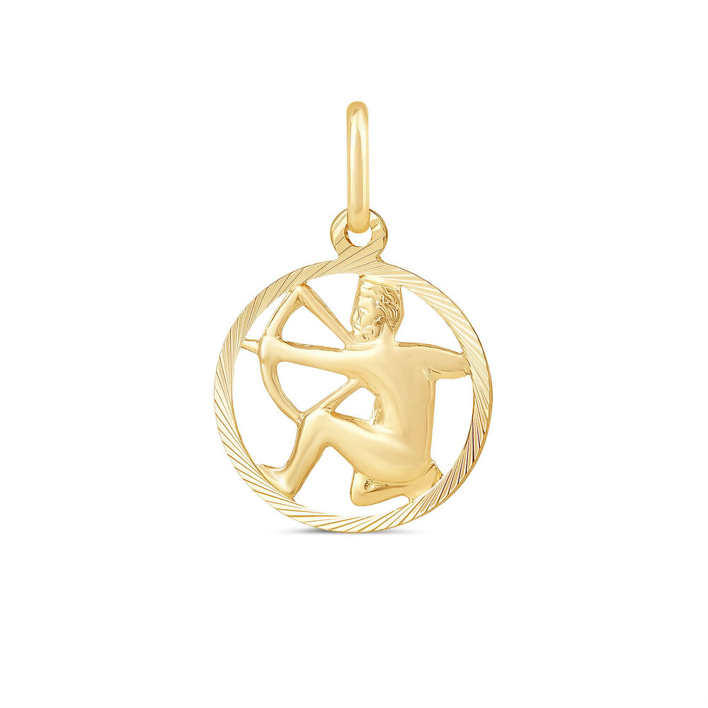 9ct Sagittarius Zodiac Pendant (Chain Included)
