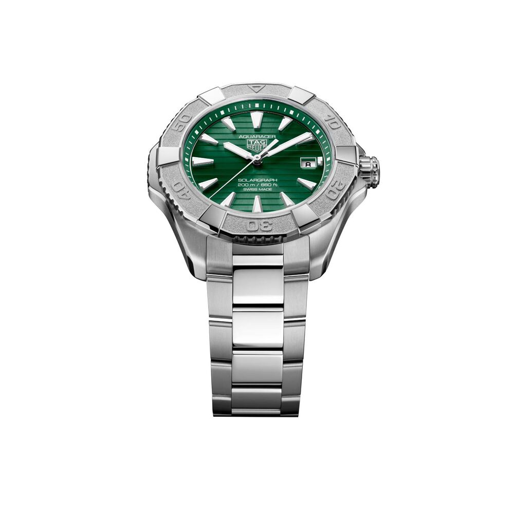TAG Heuer Aquaracer Professional Solargraph 200 40mm Green Dial Steel Bracelet Watch