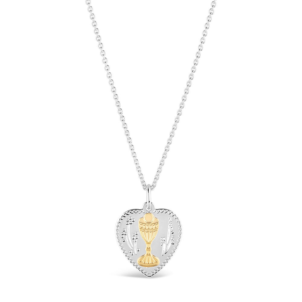 Sterling Silver and Gold Plated Communion Medal (Chain Included)