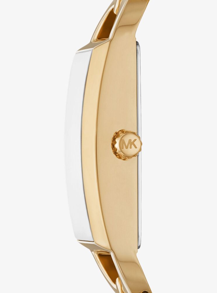 Michael Kors Empire 30mm Yellow Gold Logo Dial Yellow Gold IP Case Watch