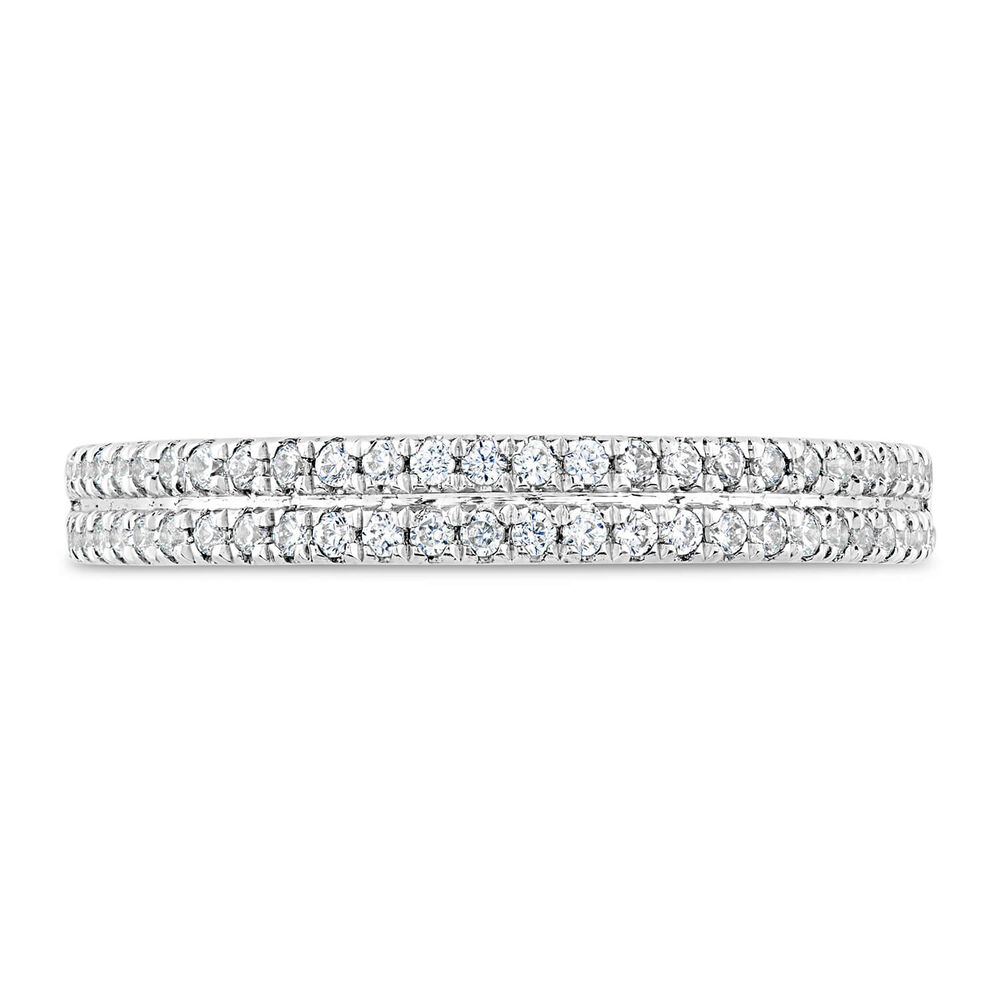 Kathy De Stafford's 18ct White Gold 0.25ct Diamond Double Row Ring image number 2