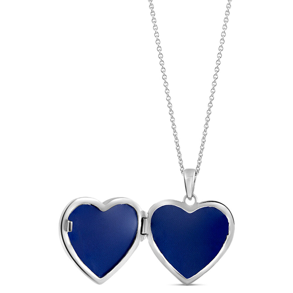 Sterling Silver Cubic Zirconia Antique-style Heart Locket (Chain Included)