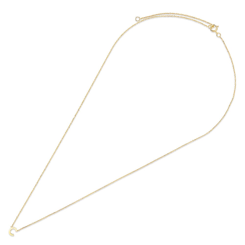 9 Carat Yellow Gold Petite Initial C Necklet (Chain Included) image number 3