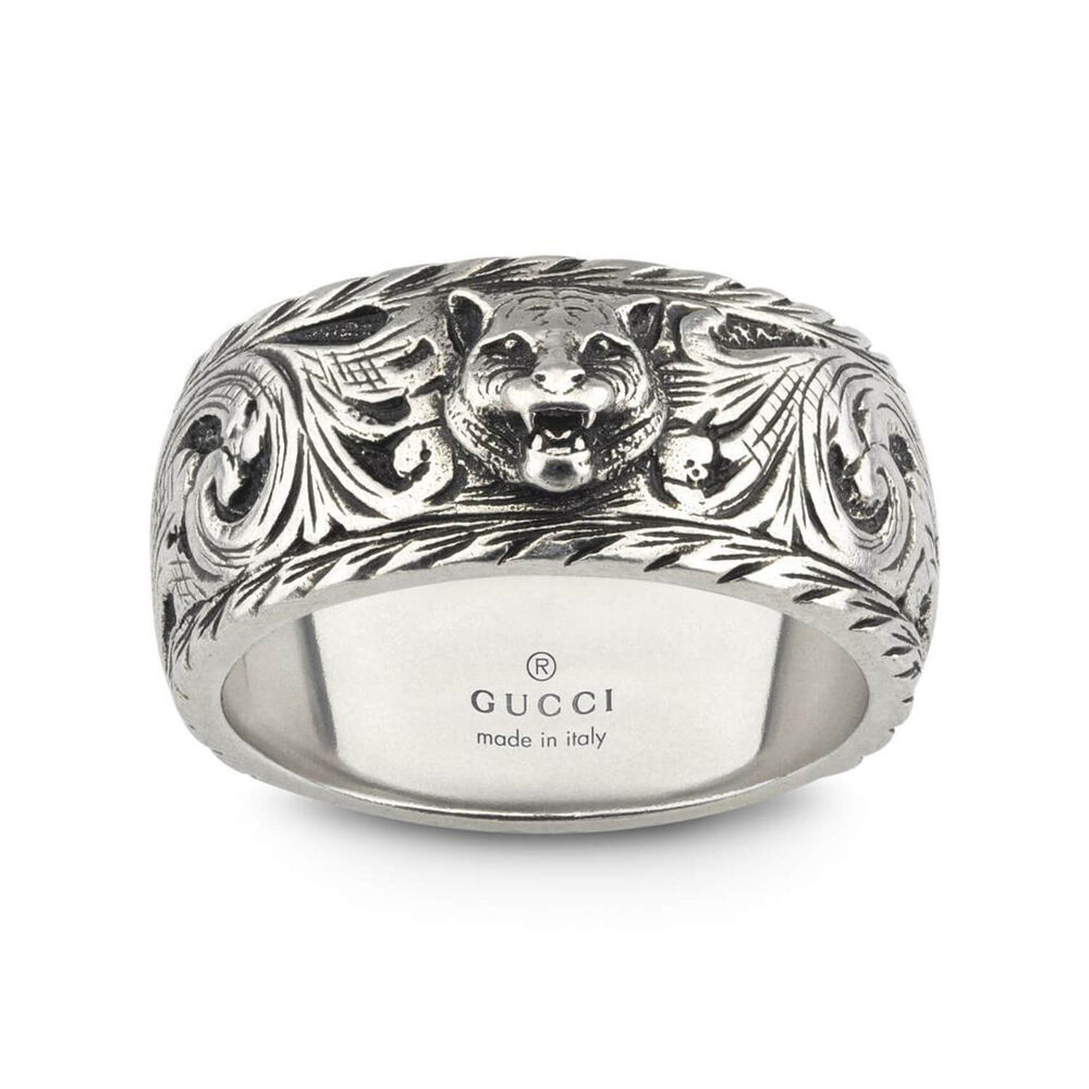 Gucci Feline Head Sterling Silver Ring image number 1