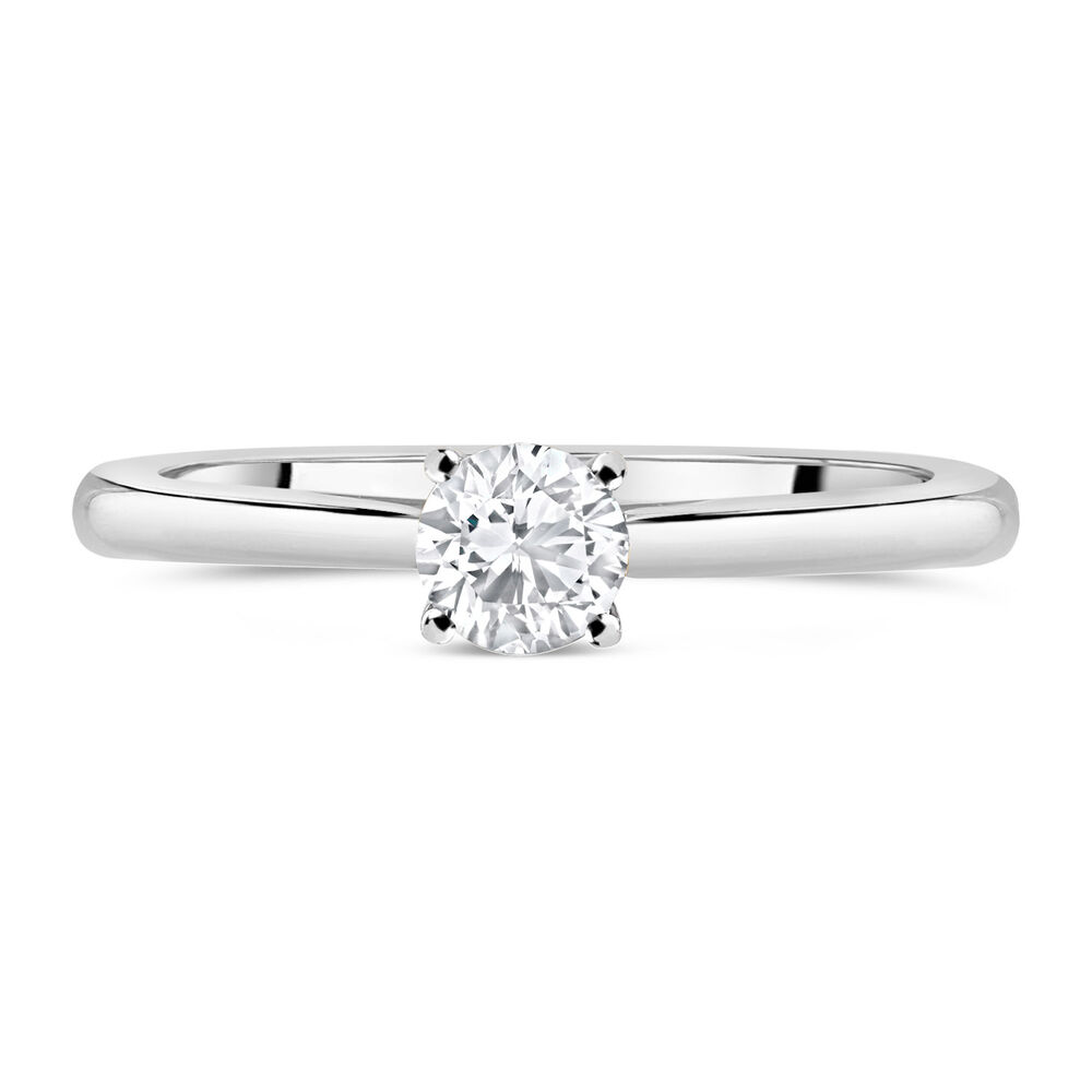 18ct White Gold 0.33ct Round Diamond Tulip Setting Ring image number 1