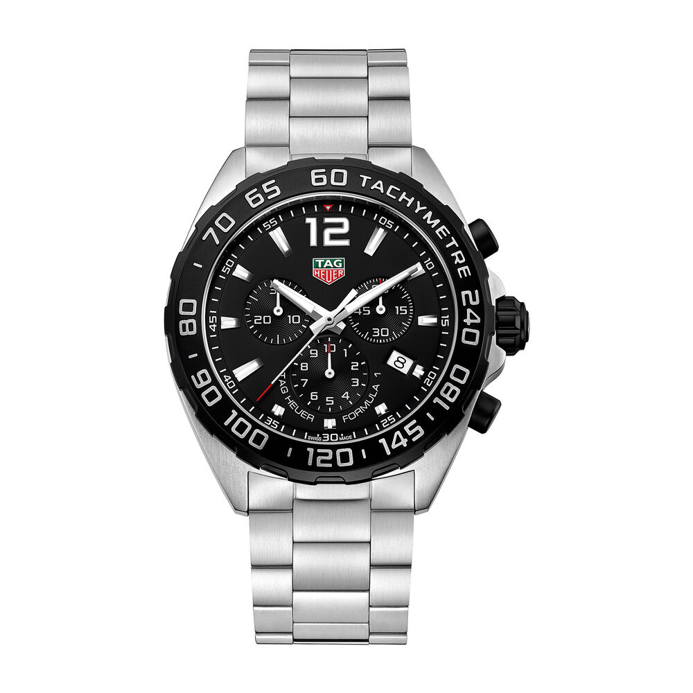 TAG Heuer Formula 1 Chronograph 43mm Black Dial Steel Bracelet Watch image number 0