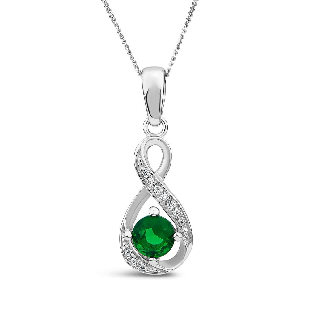 Sterling Silver and Cubic Zirconia May Birthstone Pendant (Chain Included) image number 0