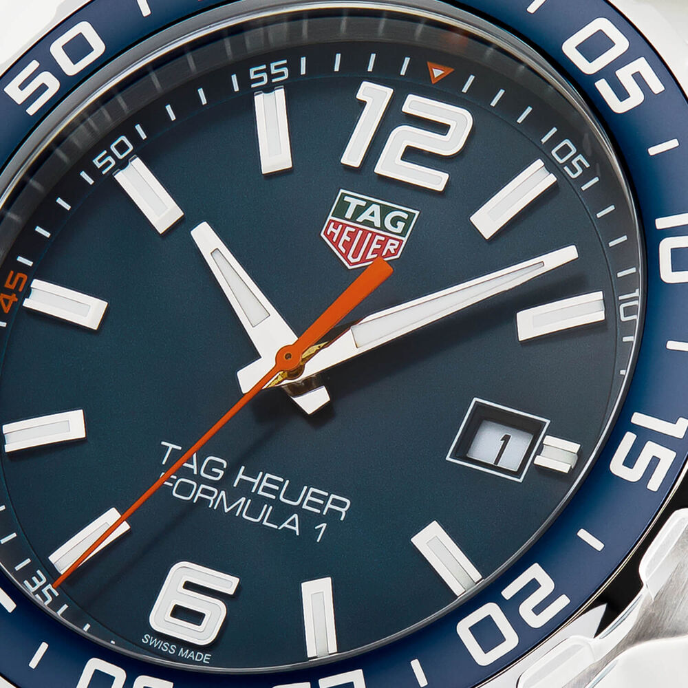 TAG Heuer Formula 1 Date 43mm Blue Dial & Bezel Stainless Steel Bracelet Watch image number 6