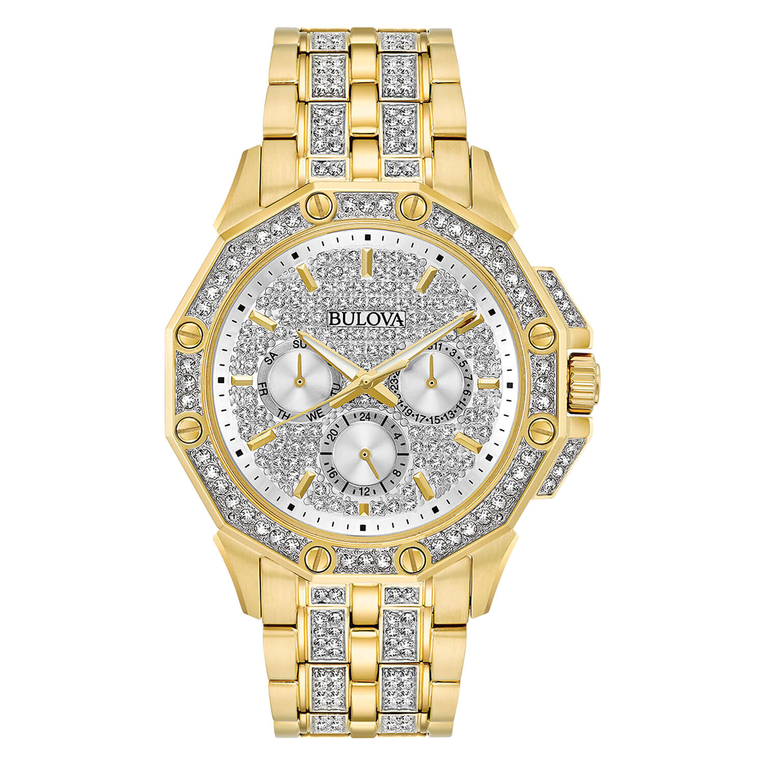 Bulova silver crystal watch cheap