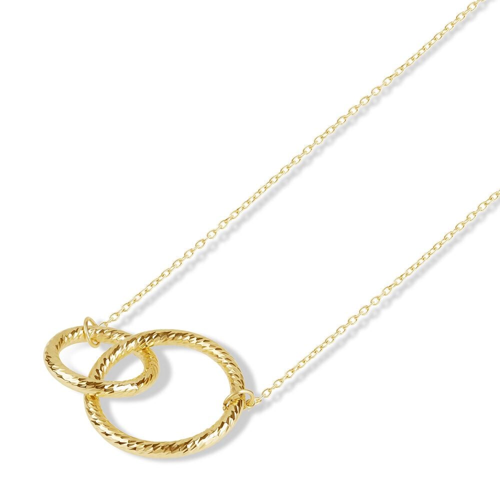 9ct Yellow Gold Double Circle Necklet image number 1