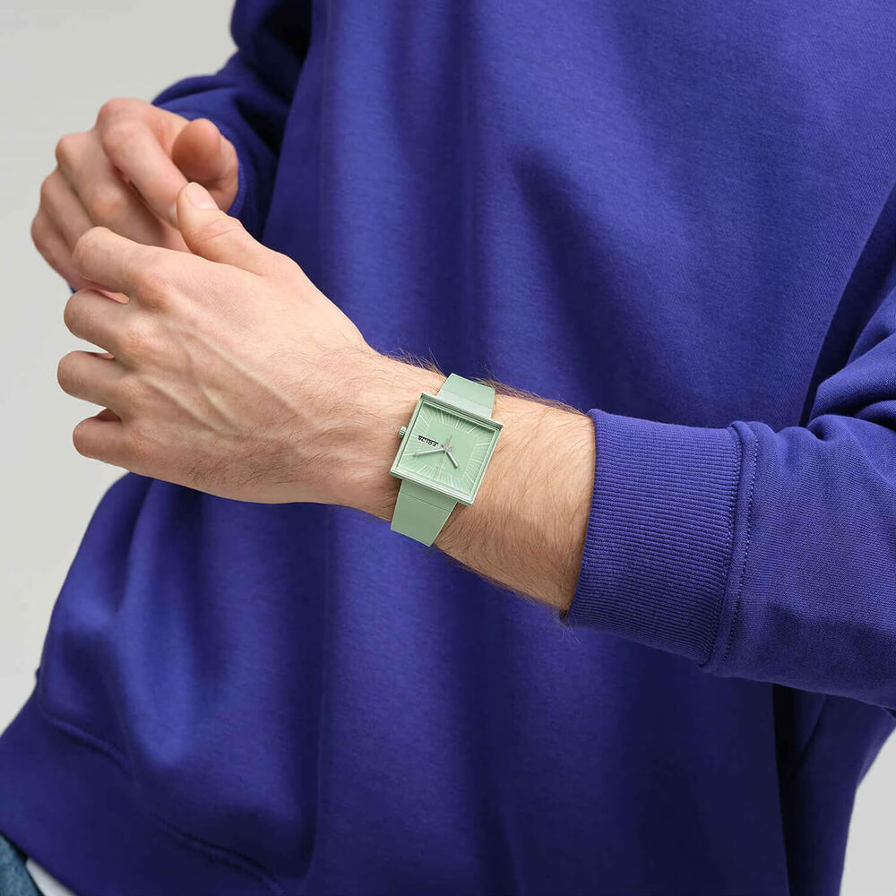 Swatch Bioceramic What If...Mint? Square Dial Green Strap Watch image number 4