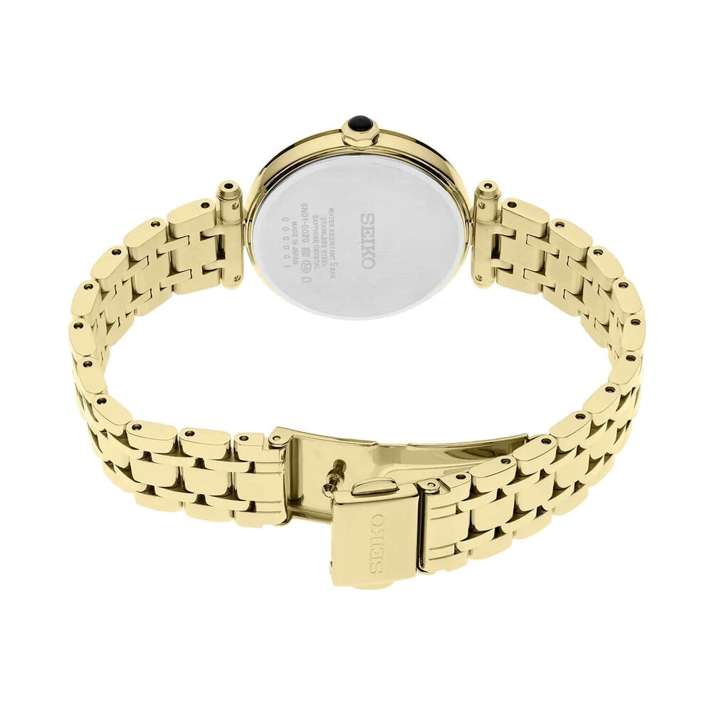 Seiko 29mm Mother of Pearl Dial Gold Tone Stainless Steel Bracelet Watch