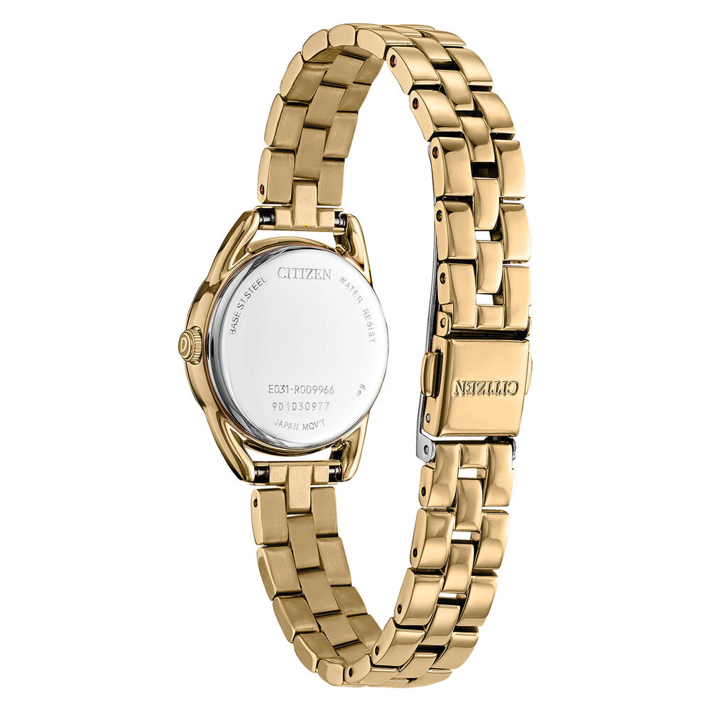 Citizen Eco Drive Silver Dial Gold Plated Bracelet Watch