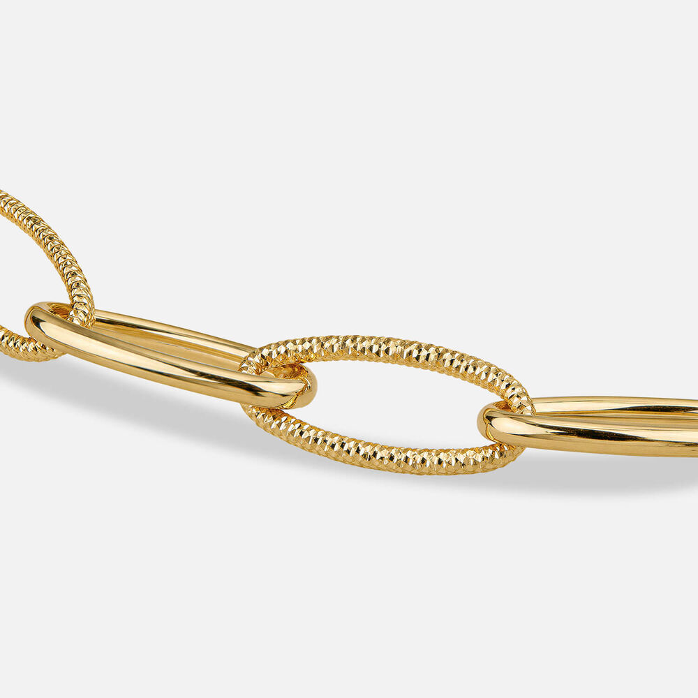 Yellow Gold Plated Sterling Silver Open Curb Link Bracelet