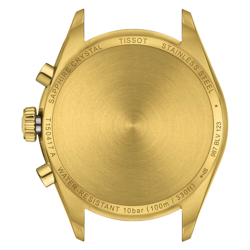 Tissot PR 100 Chronograph 40mm Silver Dial Yellow Gold PVD Steel Bracelet Watch image number 2