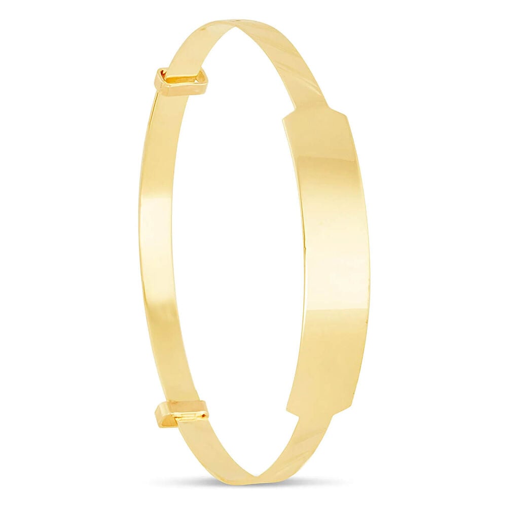9ct Yellow Gold Baby Bangle with ID Plate image number 0