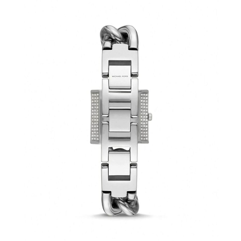Michael Kors Chain Lock 25mm Cubic Zirconia & Steel Case Watch image number 2