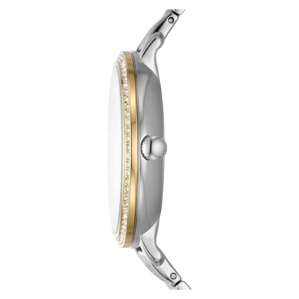 Fossil Jacqueline 36mm Sun Moon White Dial Two Tone Bracelet Watch image number 3