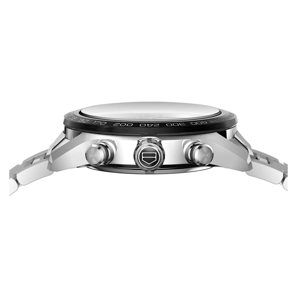 TAG Heuer Carrera 44mm Black Dial Chronograph Black Bezel Steel Case Watch