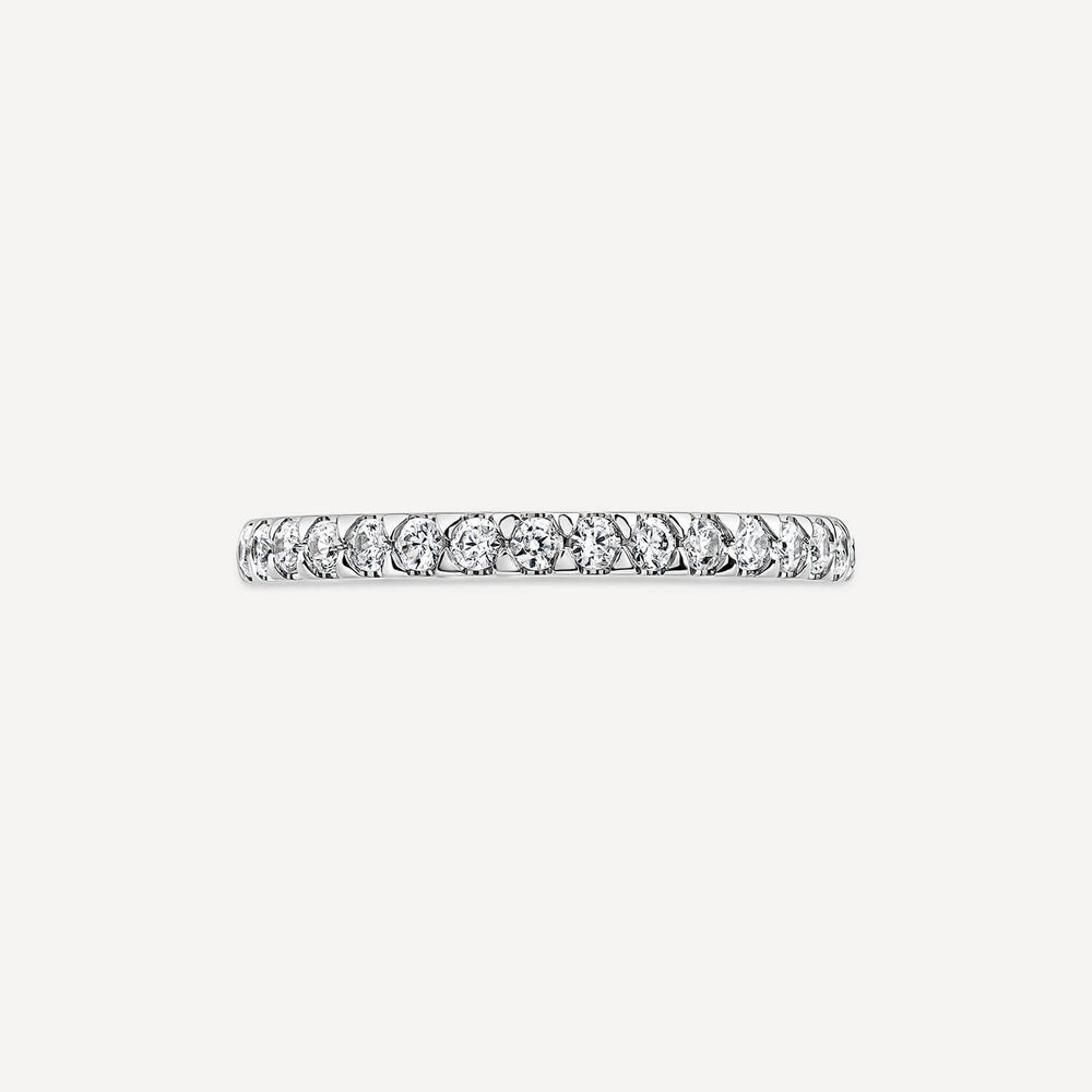 Platinum 2mm 0.25ct Diamond Triangle Claw Wedding Ring - (Special Order)