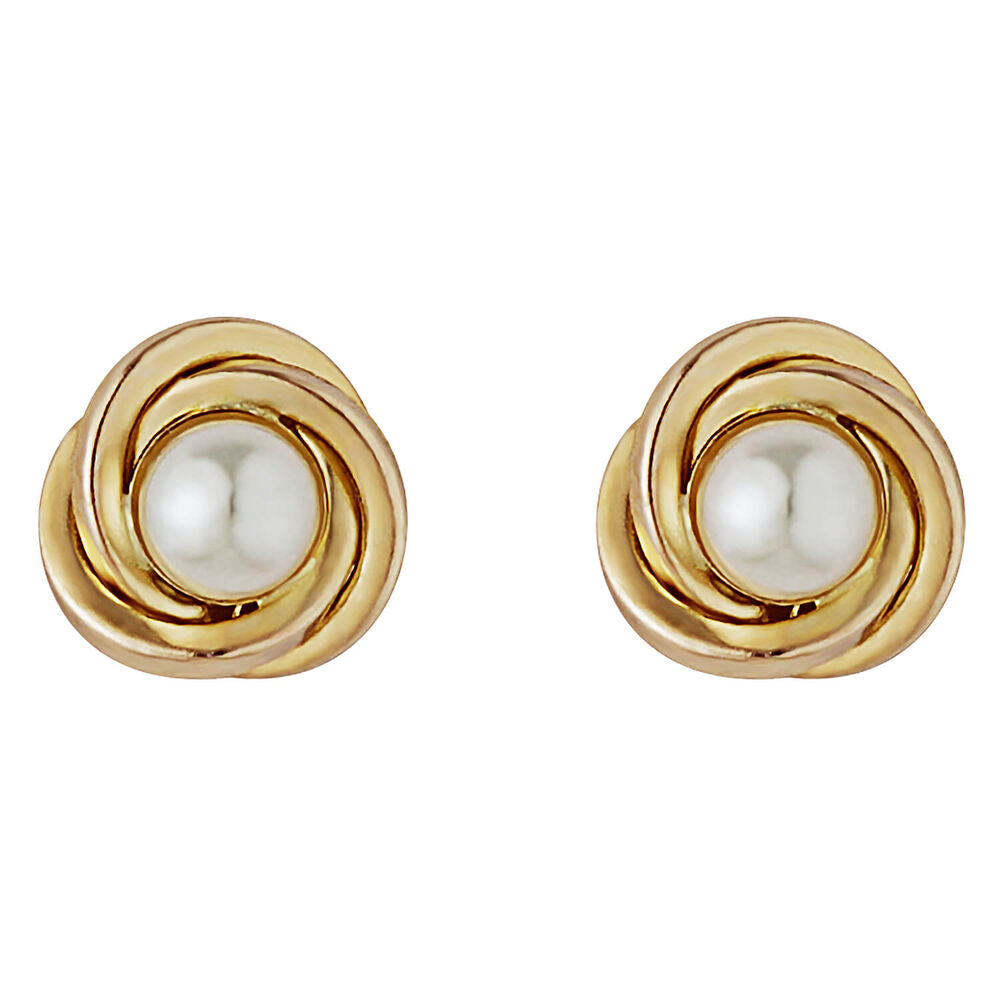 9ct Gold Pearl Stud Earrings image number 0