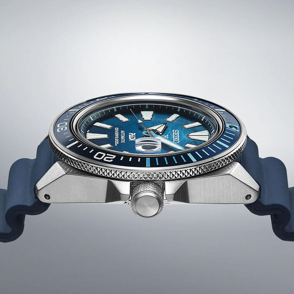 Seiko Prospex  ‘Deep Blue’ Samurai Padi Special Edition 44mm Blue Dial Blue Rubber Strap Watch image number 3