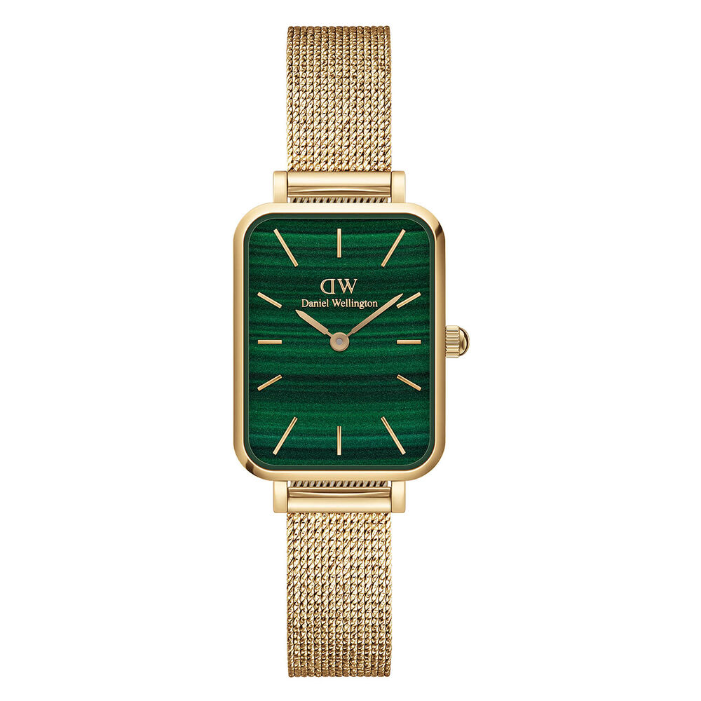 Daniel Wellington Quadro Malachite 20x26mm Green Dial Yellow Gold Bracelet Watch
