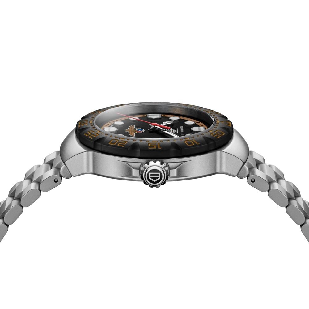 TAG Heuer Formula 1 Solargraph x Indy 500 38mm Black & Brown Dial Steel Bracelet Watch