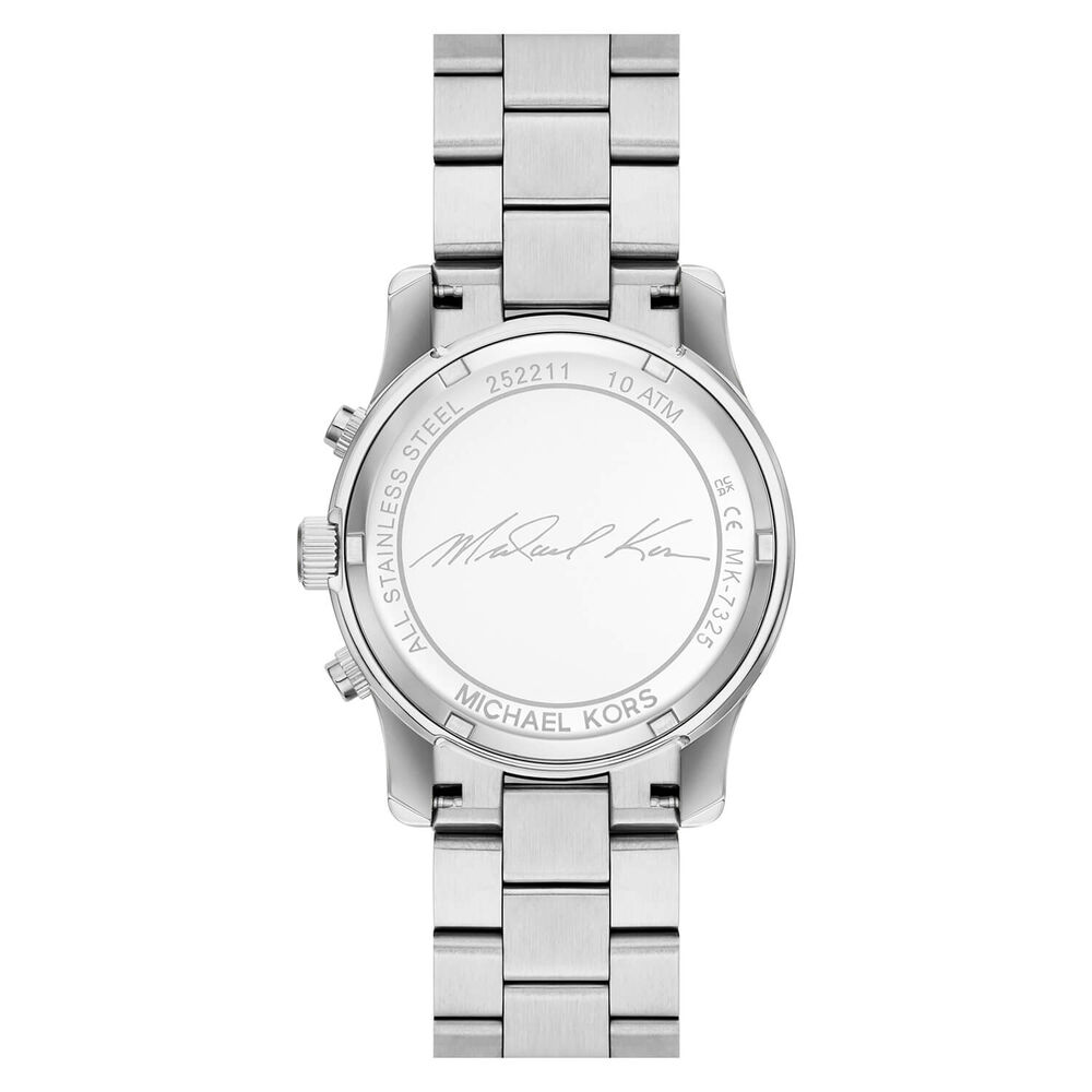 Michael Kors Runway 38mm Silver Chrono Dial Steel Bracelet Watch