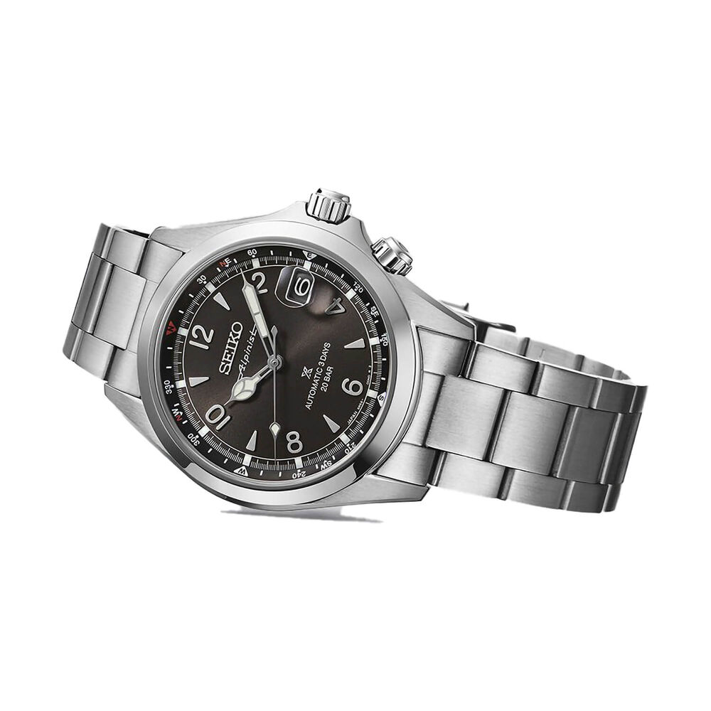 Seiko Prospex Alpinist 'Summit Black' 39.5mm Black Dial Stainless Steel Bracelet Watch image number 2